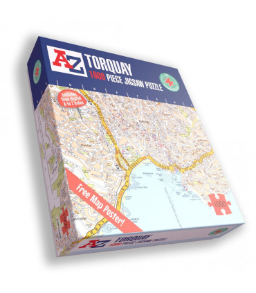 A to Z Map of  Torquay 1000 Piece Jigsaw