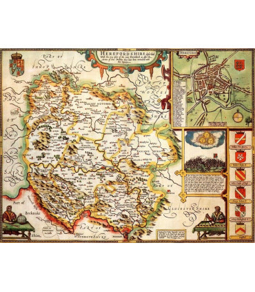 Herefordshire Historical Map 1000 Piece Jigsaw Puzzle (1610)