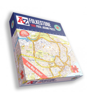 A to Z Map of  Folkestone 1000 Piece Jigsaw