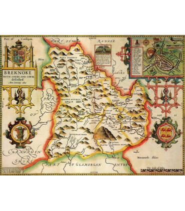 Breconshire Historical Map 1000 Piece Jigsaw Puzzle (1610)
