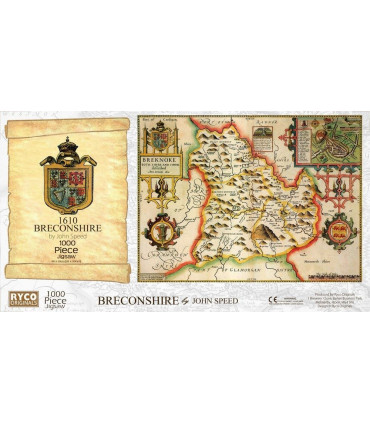 Breconshire Historical Map 1000 Piece Jigsaw Puzzle (1610)