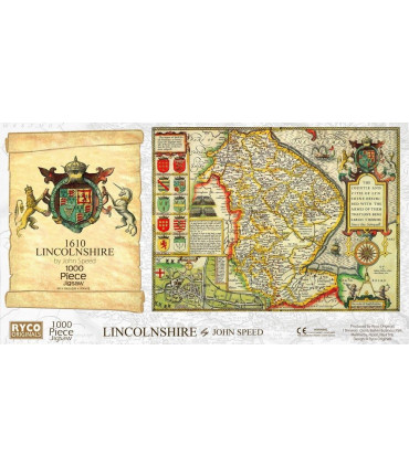 Lincolnshire Historical Map 1000 Piece Jigsaw Puzzle (1610)