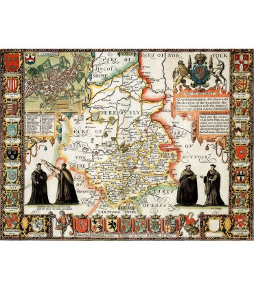 Cambridgeshire Historical Map 1000 Piece Jigsaw Puzzle (1610)