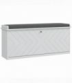 HOMCOM Shoe Bench with Flip Drawer, Cushion, 10 Pairs for Entryway White
