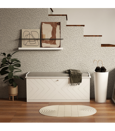 HOMCOM Shoe Bench with Flip Drawer, Cushion, 10 Pairs for Entryway White