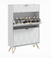 HOMCOM Slim Shoe Storage Cabinet with Flip Drawers for Entryway, Hallway, White