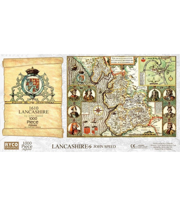 Lancashire Historical Map 1000 Piece Jigsaw Puzzle (1610)