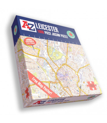 A to Z Map of  Leicester 1000 Piece Jigsaw