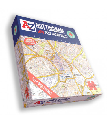 A to Z Map of  Nottingham 1000 Piece Jigsaw