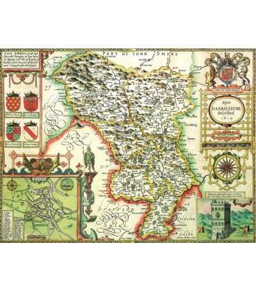 Derbyshire Historical Map 1000 Piece Jigsaw Puzzle (1610)