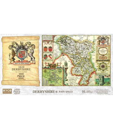 Derbyshire Historical Map 1000 Piece Jigsaw Puzzle (1610)