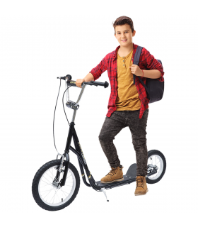 HOMCOM Teen Scooter Adjustable Height Dual Brakes Rubber Wheels Kickstand,