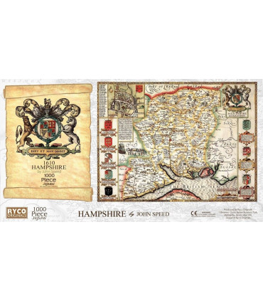 Hampshire Historical Map 1000 Piece Jigsaw Puzzle (1610)