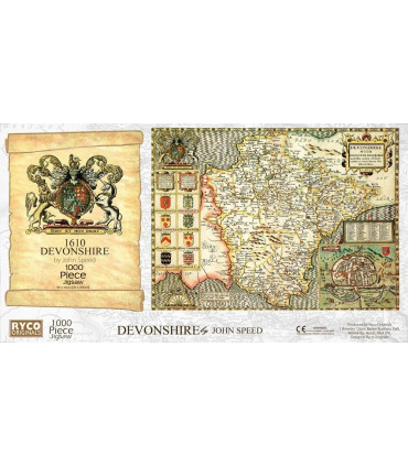 Devon Historical Map 1000 Piece Jigsaw Puzzle (1610)