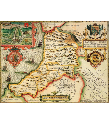 Cardiganshire Historical Map 1000 Piece Jigsaw Puzzle (1610)