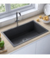 vidaXL Handmade Kitchen Sink Black Stainless Steel