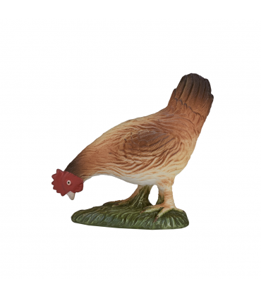 Hen Eating Toy  Farmyard Animal Figurine