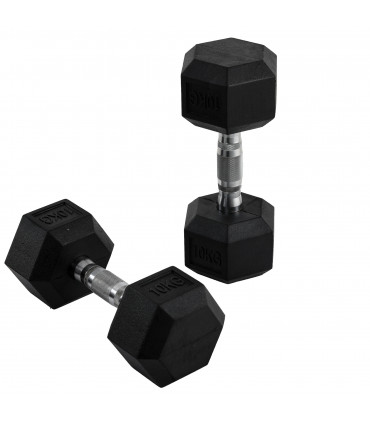 Hexagonal Dumbbells Kit Weight Lifting Exercise for Home Fitness 2x10kg HOMCOM