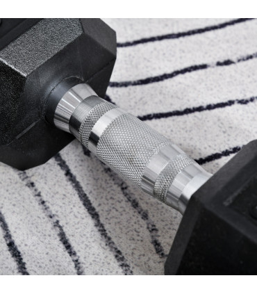 Hexagonal Dumbbells Kit Weight Lifting Exercise for Home Fitness 2x10kg HOMCOM