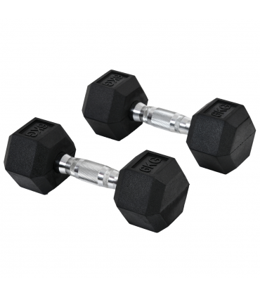 Hexagonal Dumbbells Kit Weight Lifting Exercise for Home Fitness 2x6kg HOMCOM