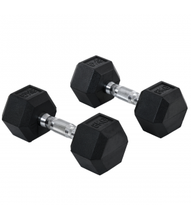 Hexagonal Dumbbells Kit Weight Lifting Exercise for Home Fitness 2x8kg HOMCOM