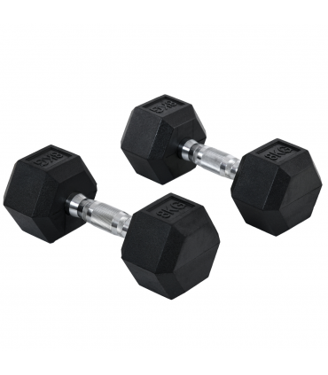 Hexagonal Dumbbells Kit Weight Lifting Exercise for Home Fitness 2x8kg HOMCOM