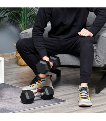 Hexagonal Dumbbells Kit Weight Lifting Exercise for Home Fitness 2x8kg HOMCOM