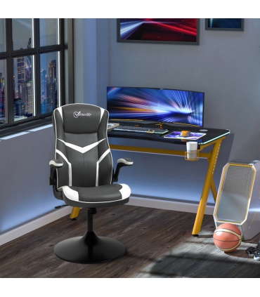High Back Computer Gaming Chair Video Game Chair with Swivel Base Grey