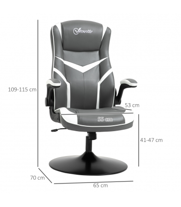 High Back Computer Gaming Chair Video Game Chair with Swivel Base Grey