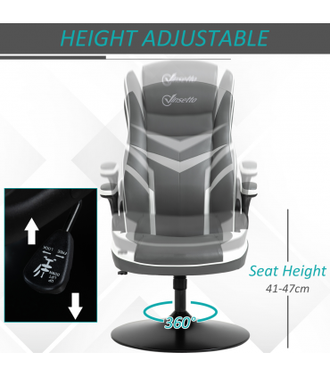 High Back Computer Gaming Chair Video Game Chair with Swivel Base Grey