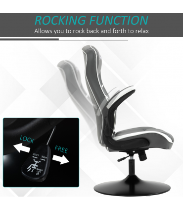 High Back Computer Gaming Chair Video Game Chair with Swivel Base Grey