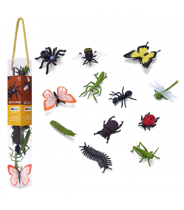 Insects and Spiders Mini Worlds Playset  12pc Bug Figures