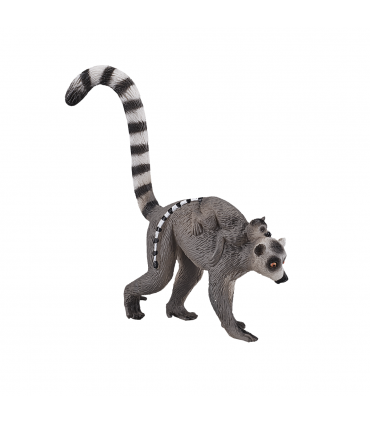 Lemur with Baby Toy  Realistic Rainforest Wildlife Figure