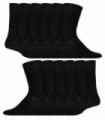 IOMI Footnurse - 12 Pairs Mens Diabetic Socks (6-11 UK / Black)