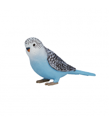 Blue Budgerigar Toy  Realistic Exotic Bird Figurine