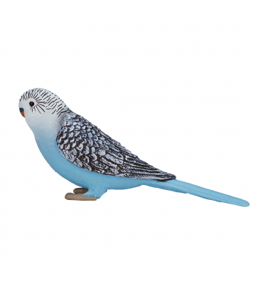 Blue Budgerigar Toy  Realistic Exotic Bird Figurine