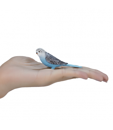 Blue Budgerigar Toy  Realistic Exotic Bird Figurine