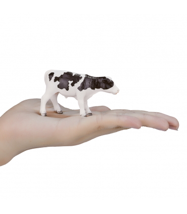 Holstein Calf Standing Toy  Realistic Farm Animal Figurine