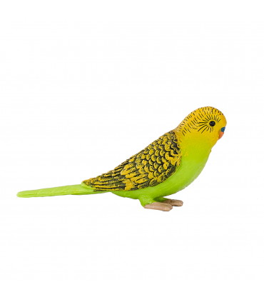 Green Budgerigar Toy  Realistic Exotic Bird Figurine