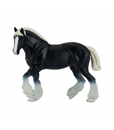 Clydesdale Horse Black Toy  Realistic Equestrian Figurine