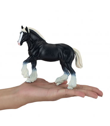 Clydesdale Horse Black Toy  Realistic Equestrian Figurine