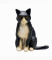 Cat Sitting Black and White Toy  Realistic Pet Figurine