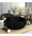 vidaXL Luxury Wash Basin Round Matt Black 40x15 cm Ceramic