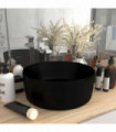 vidaXL Luxury Wash Basin Round Matt Black 40x15 cm Ceramic