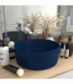 vidaXL Luxury Wash Basin Round Matt Dark Blue 40x15 cm Ceramic