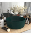 Luxury Wash Basin Round Matt Dark Green 40x15 cm Ceramic