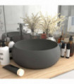 Luxury Wash Basin Round Matt Dark Grey 40x15 cm Ceramic