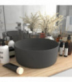 vidaXL Luxury Wash Basin Round Matt Dark Grey 40x15 cm Ceramic