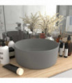 Luxury Wash Basin Round Matt Light Grey 40x15 cm Ceramic