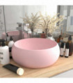 vidaXL Luxury Wash Basin Round Matt Pink 40x15 cm Ceramic